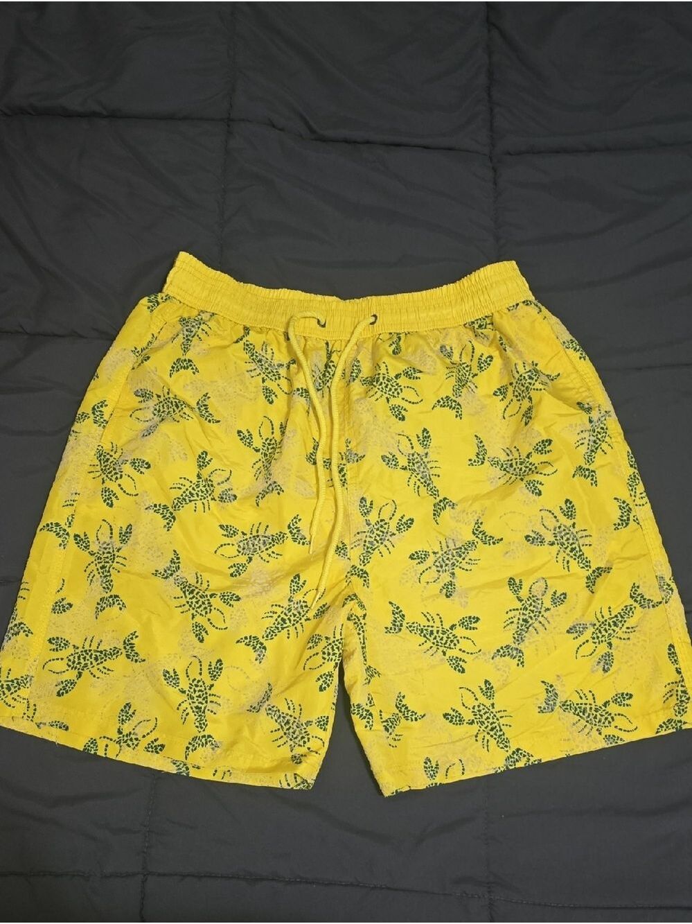 Shark One Mens Yellow Scorpion Print Swim Trunks Board Shorts 3XL